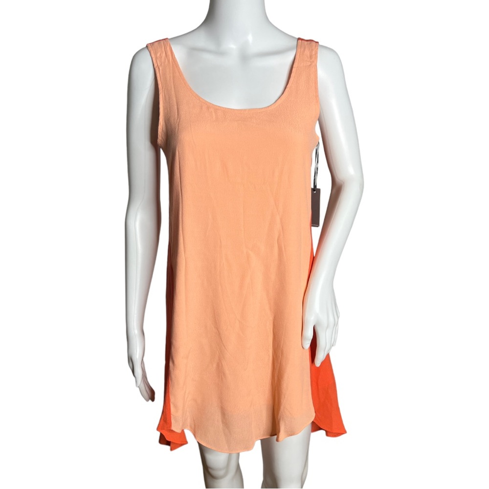 Lovers + Friends‎ Mini Dress Two Tone Orange Sleeveless Scoop Neck